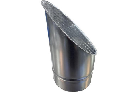 Косой или скошенный участок воздуховода круглого сечения с сеткой Ф200-150-45  Рулон оц.(08ПС)0.50 [Сетка сварная/-]