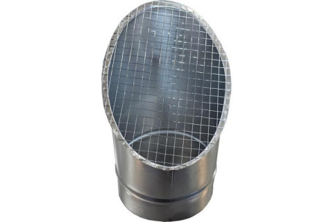 Косой или скошенный участок воздуховода круглого сечения с сеткой Ф200-150-45  Рулон оц.(08ПС)0.50 [Сетка сварная/-]