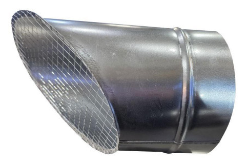 Косой или скошенный участок воздуховода круглого сечения с сеткой Ф200-150-45  Рулон оц.(08ПС)0.50 [Сетка сварная/-]